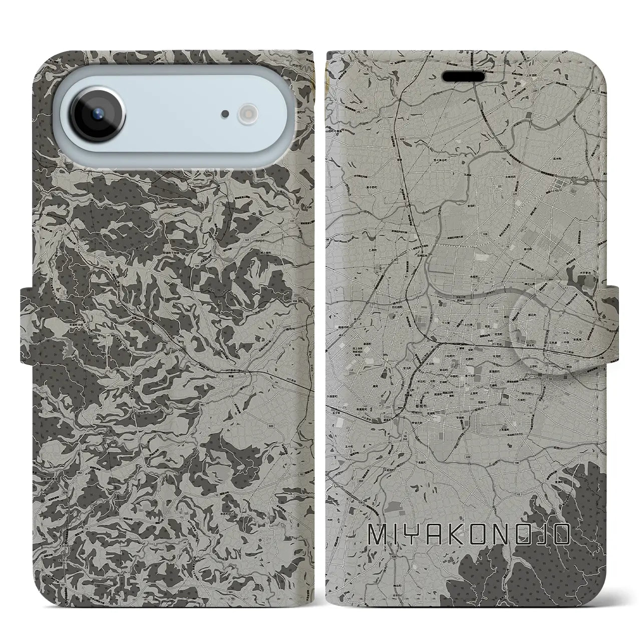 【都城(宮崎県)】地図柄iPhoneケース(手帳タイプ)