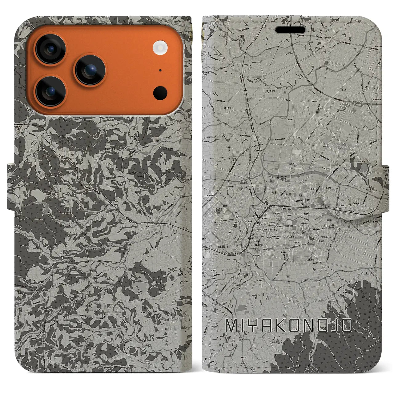 【都城(宮崎県)】地図柄iPhoneケース(手帳タイプ)