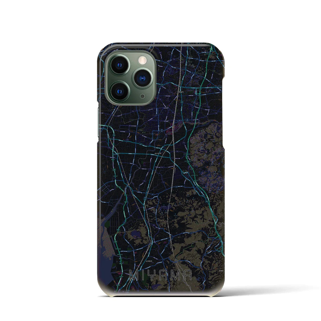 【みやま(福岡県)】地図柄iPhoneケース(バックカバータイプ)