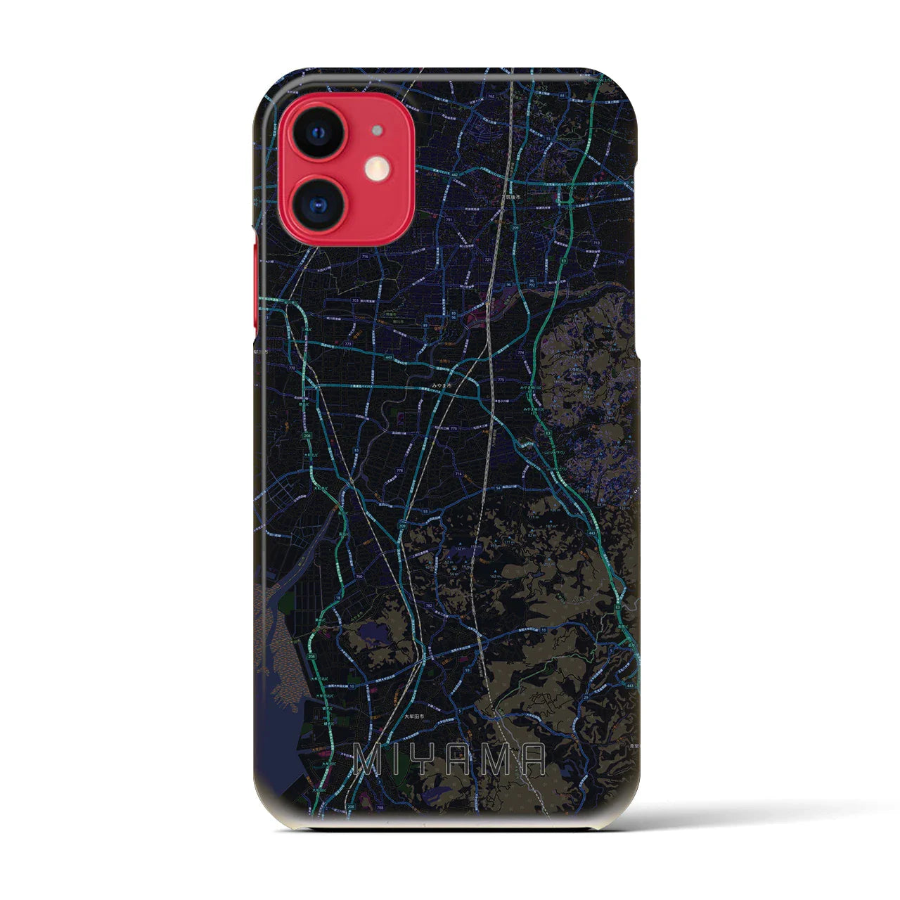 【みやま(福岡県)】地図柄iPhoneケース(バックカバータイプ)