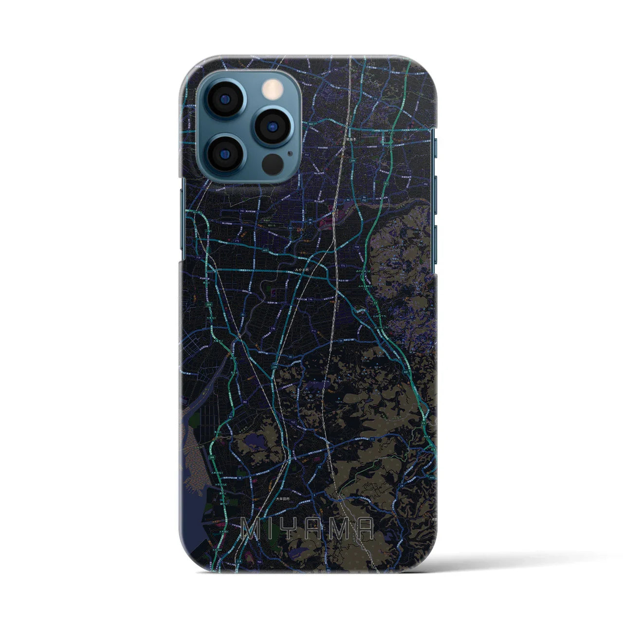 【みやま(福岡県)】地図柄iPhoneケース(バックカバータイプ)