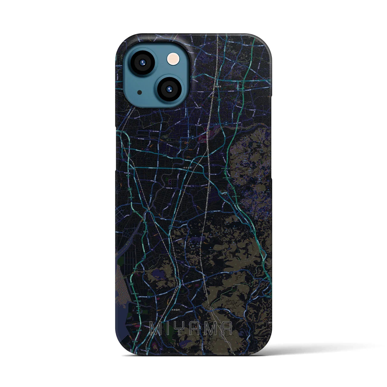 【みやま(福岡県)】地図柄iPhoneケース(バックカバータイプ)