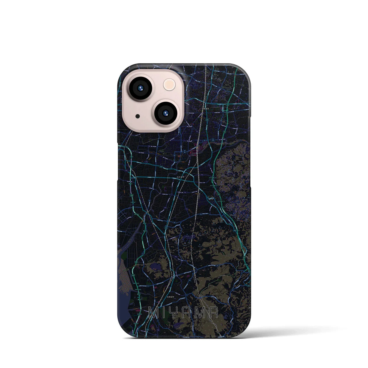 【みやま(福岡県)】地図柄iPhoneケース(バックカバータイプ)