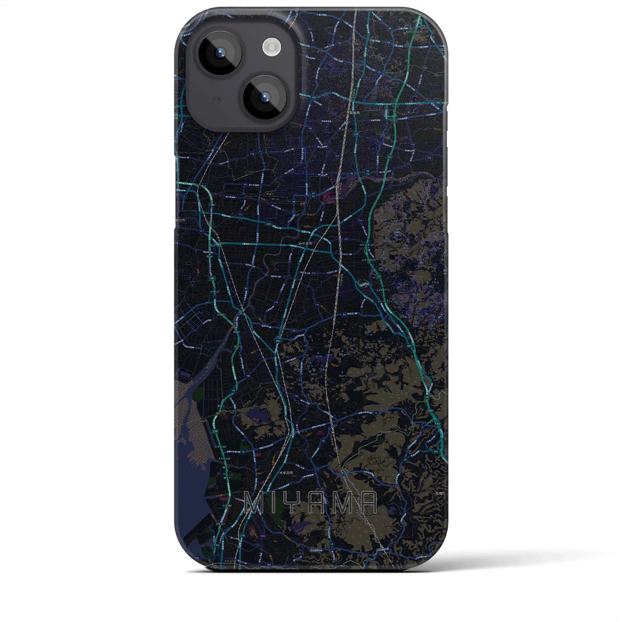 【みやま(福岡県)】地図柄iPhoneケース(バックカバータイプ)