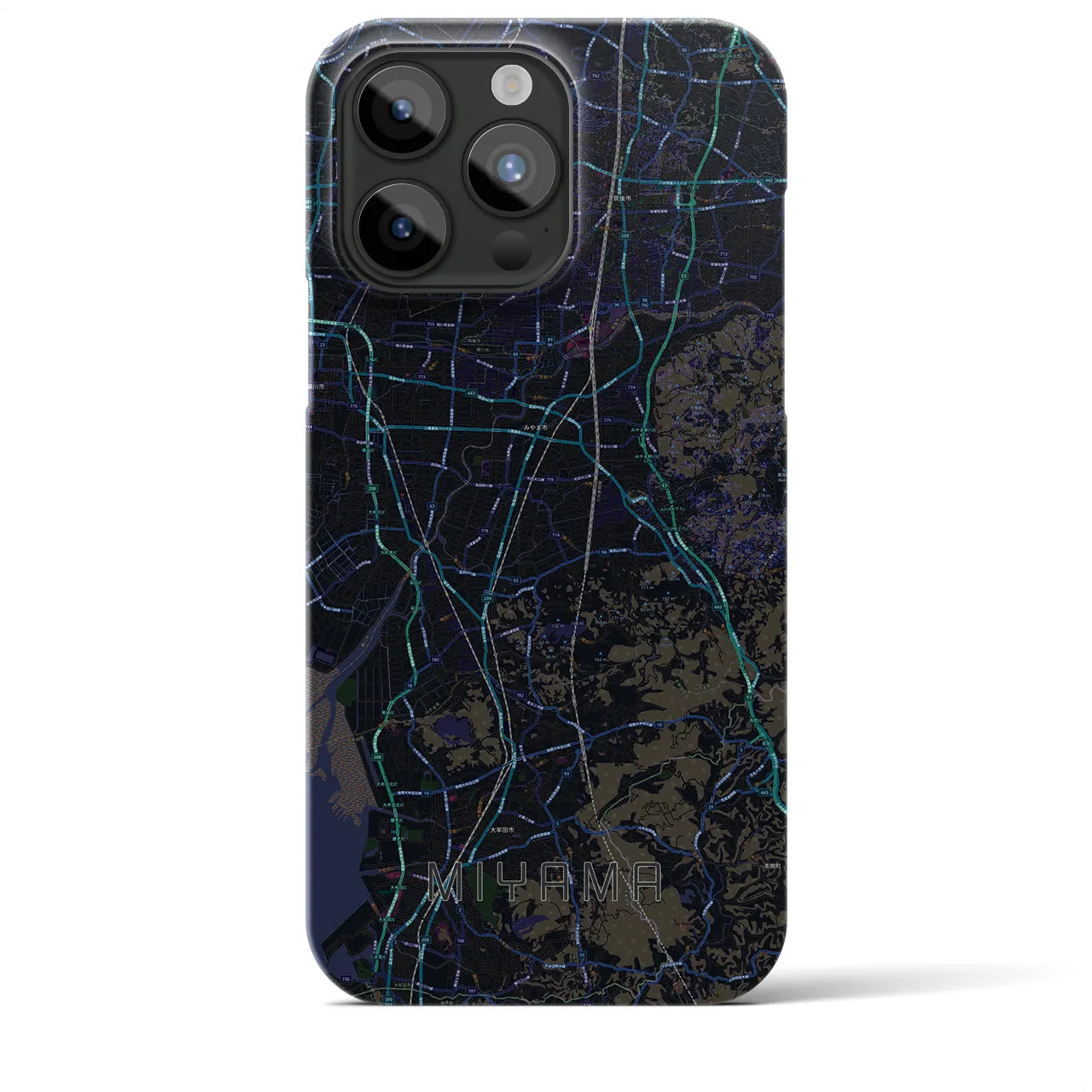 【みやま(福岡県)】地図柄iPhoneケース(バックカバータイプ)
