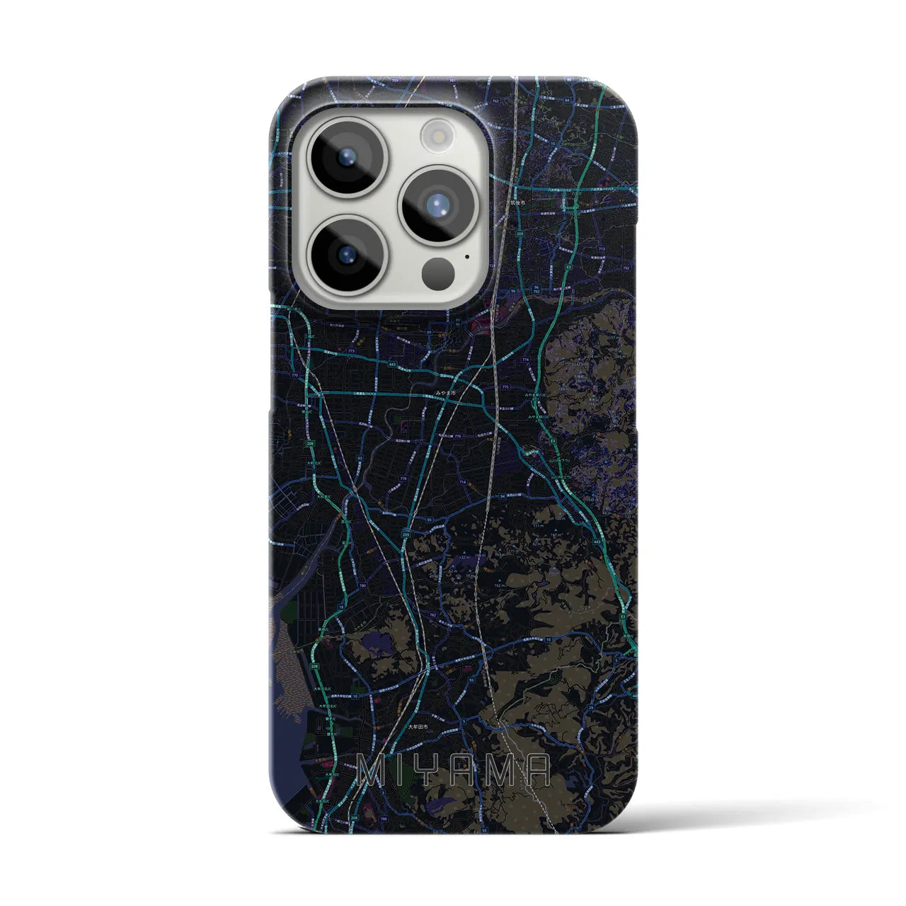 【みやま(福岡県)】地図柄iPhoneケース(バックカバータイプ)