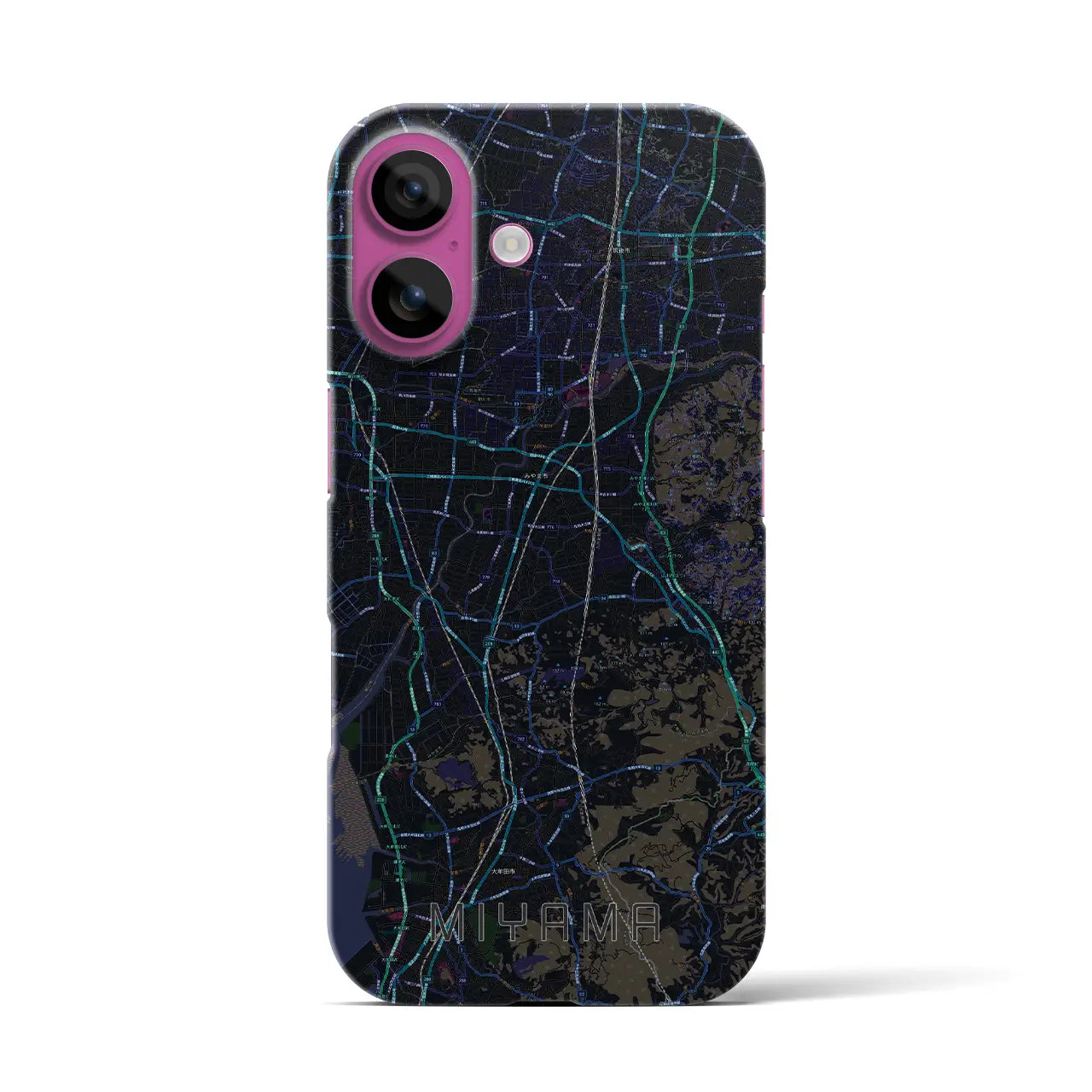 【みやま(福岡県)】地図柄iPhoneケース(バックカバータイプ)