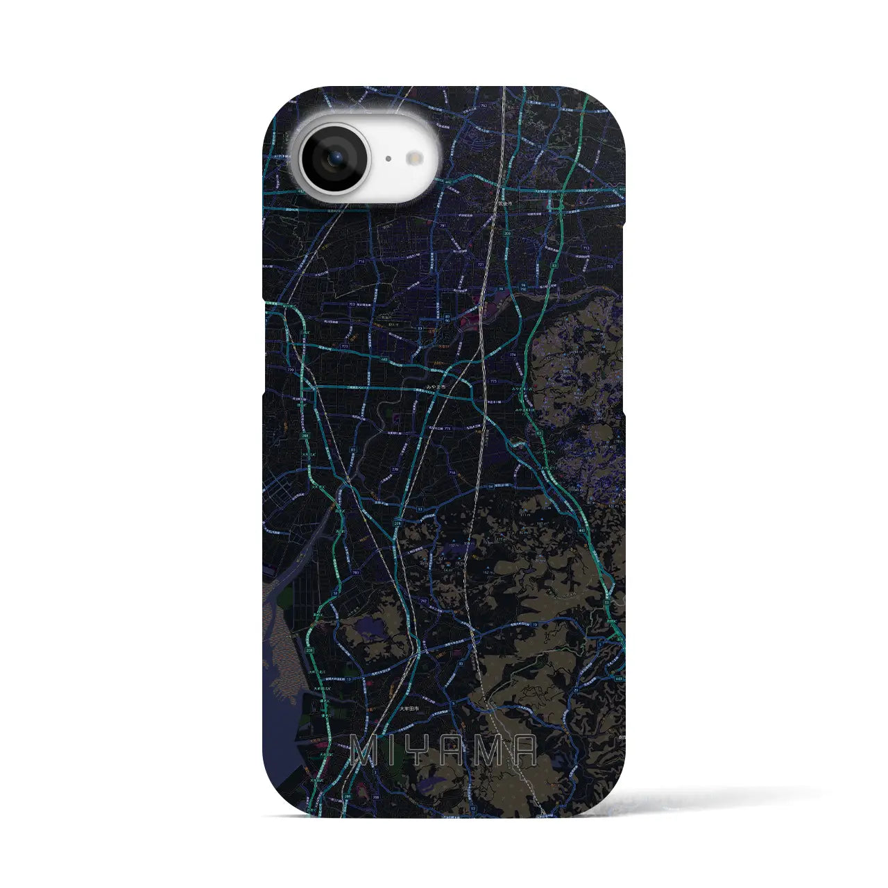 【みやま(福岡県)】地図柄iPhoneケース(バックカバータイプ)