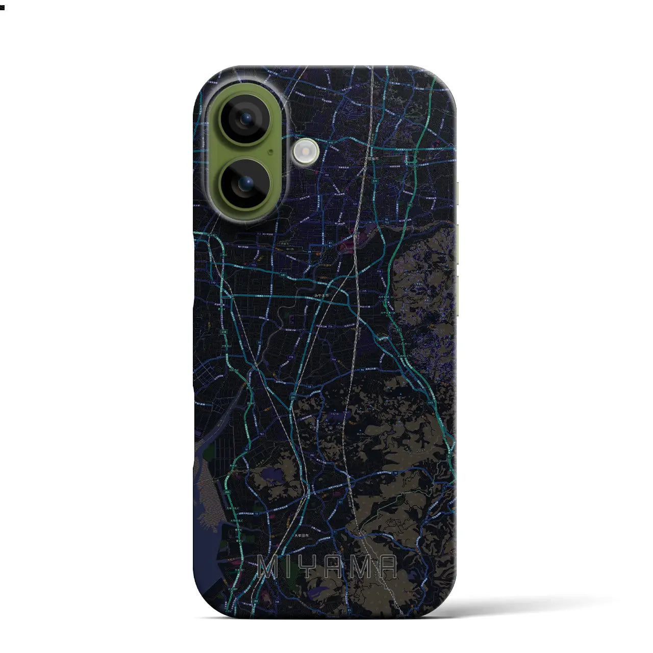 【みやま(福岡県)】地図柄iPhoneケース(バックカバータイプ)