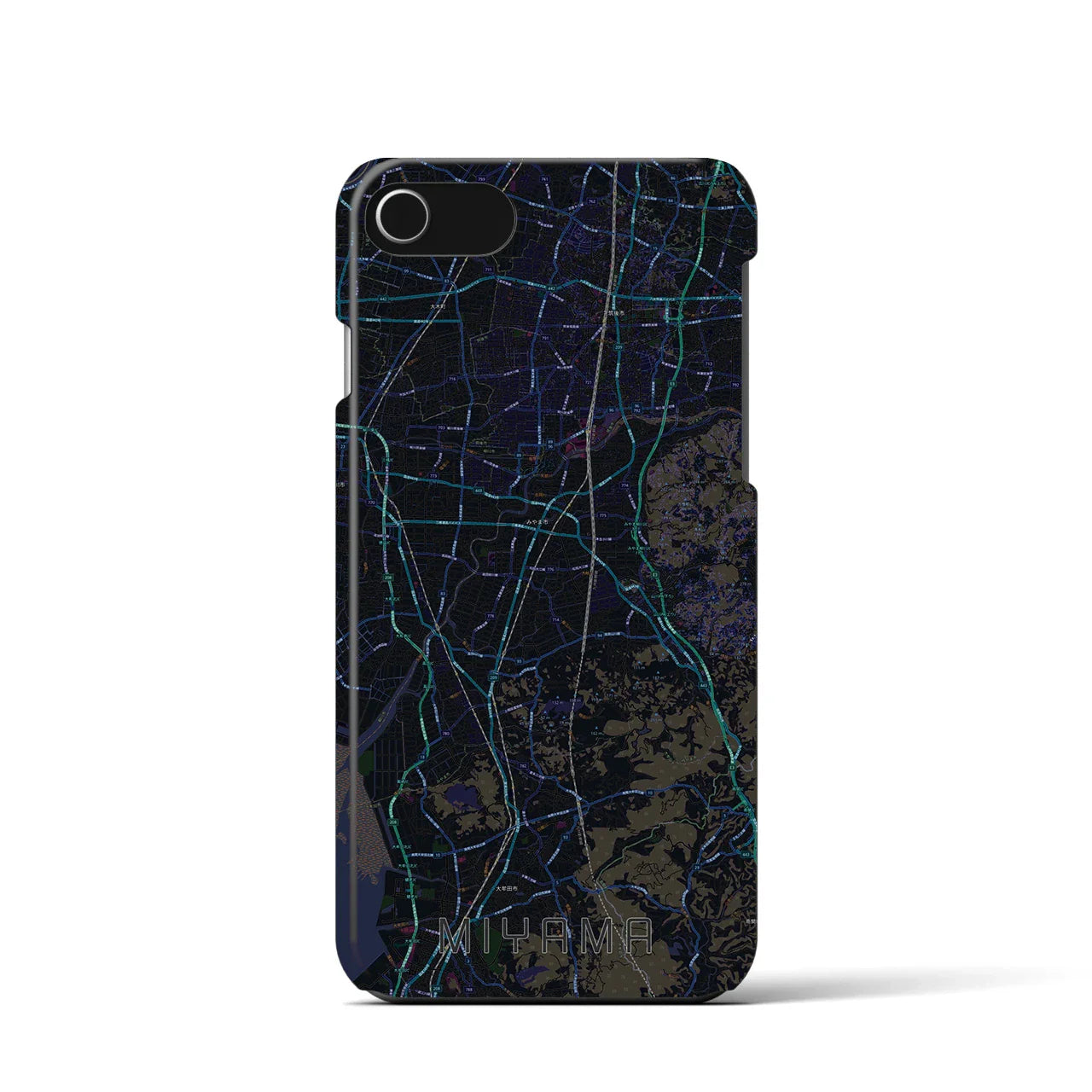 【みやま(福岡県)】地図柄iPhoneケース(バックカバータイプ)