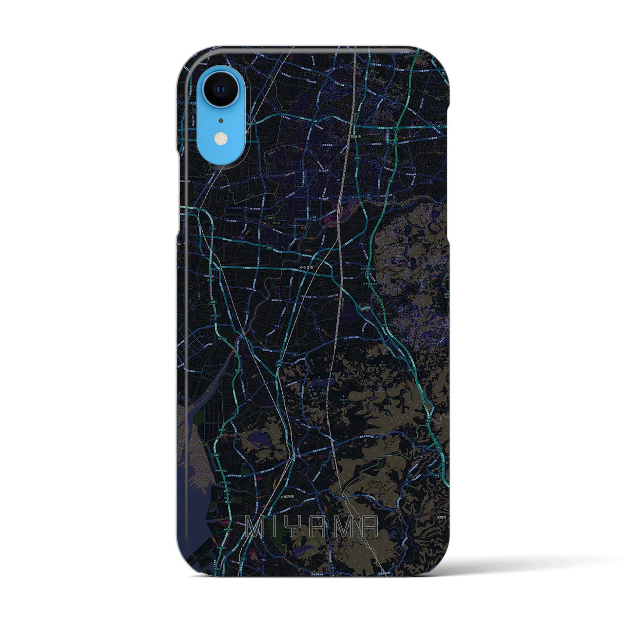 【みやま(福岡県)】地図柄iPhoneケース(バックカバータイプ)