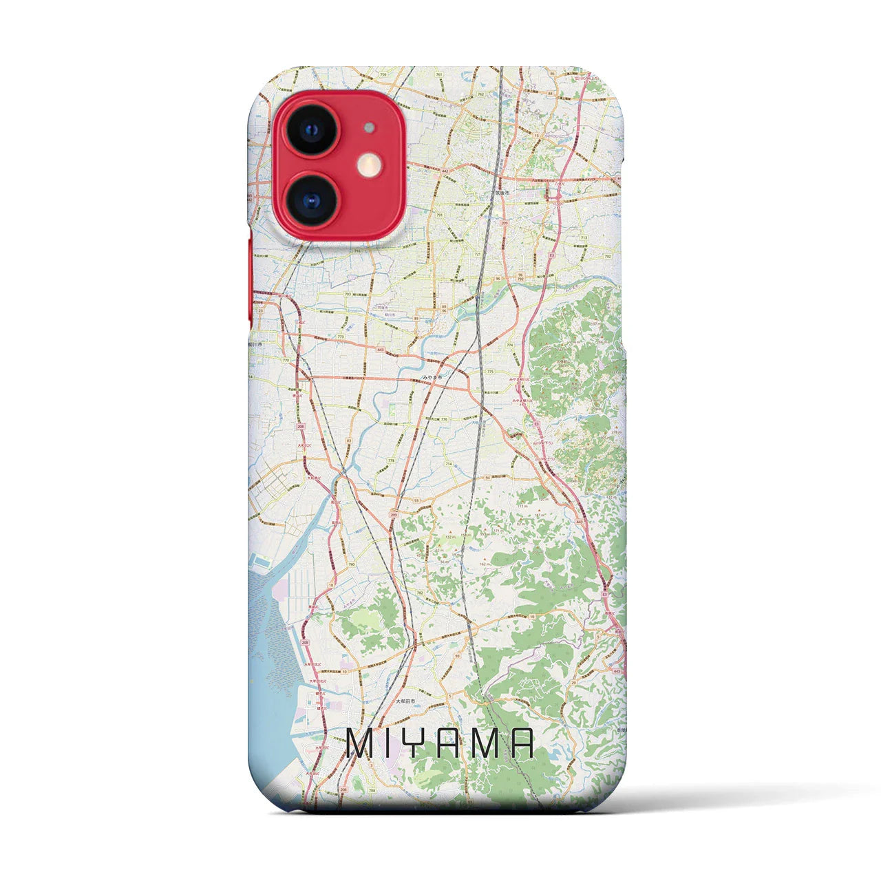 【みやま(福岡県)】地図柄iPhoneケース(バックカバータイプ)