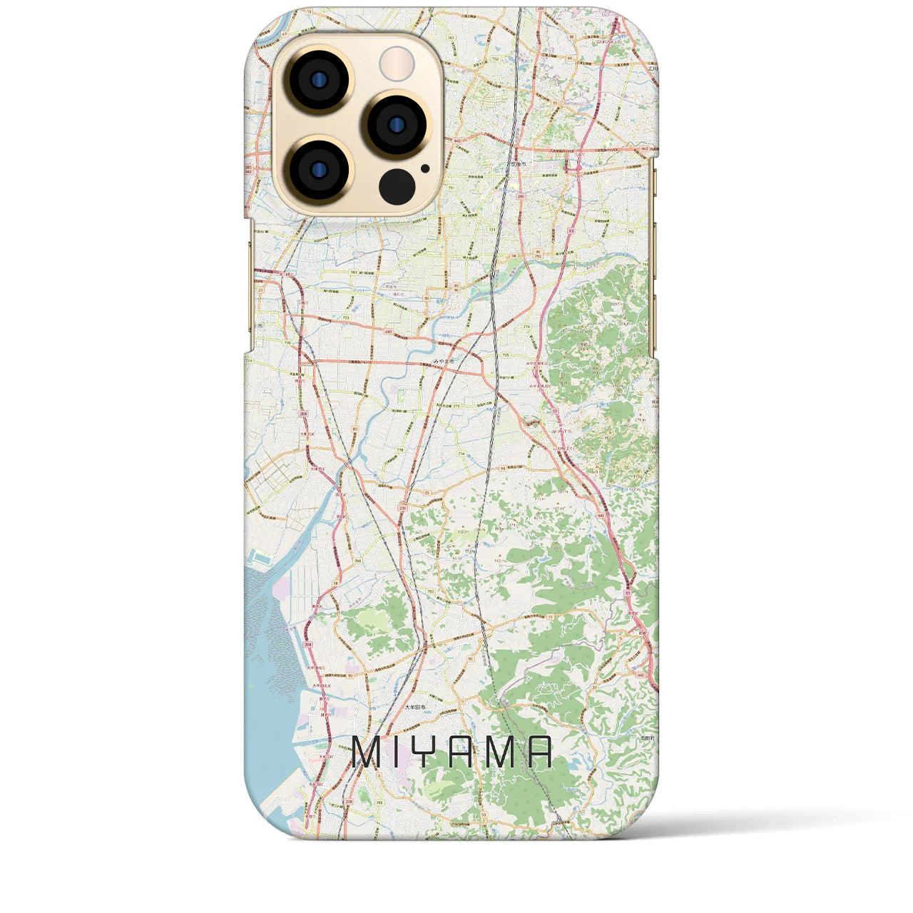 【みやま(福岡県)】地図柄iPhoneケース(バックカバータイプ)