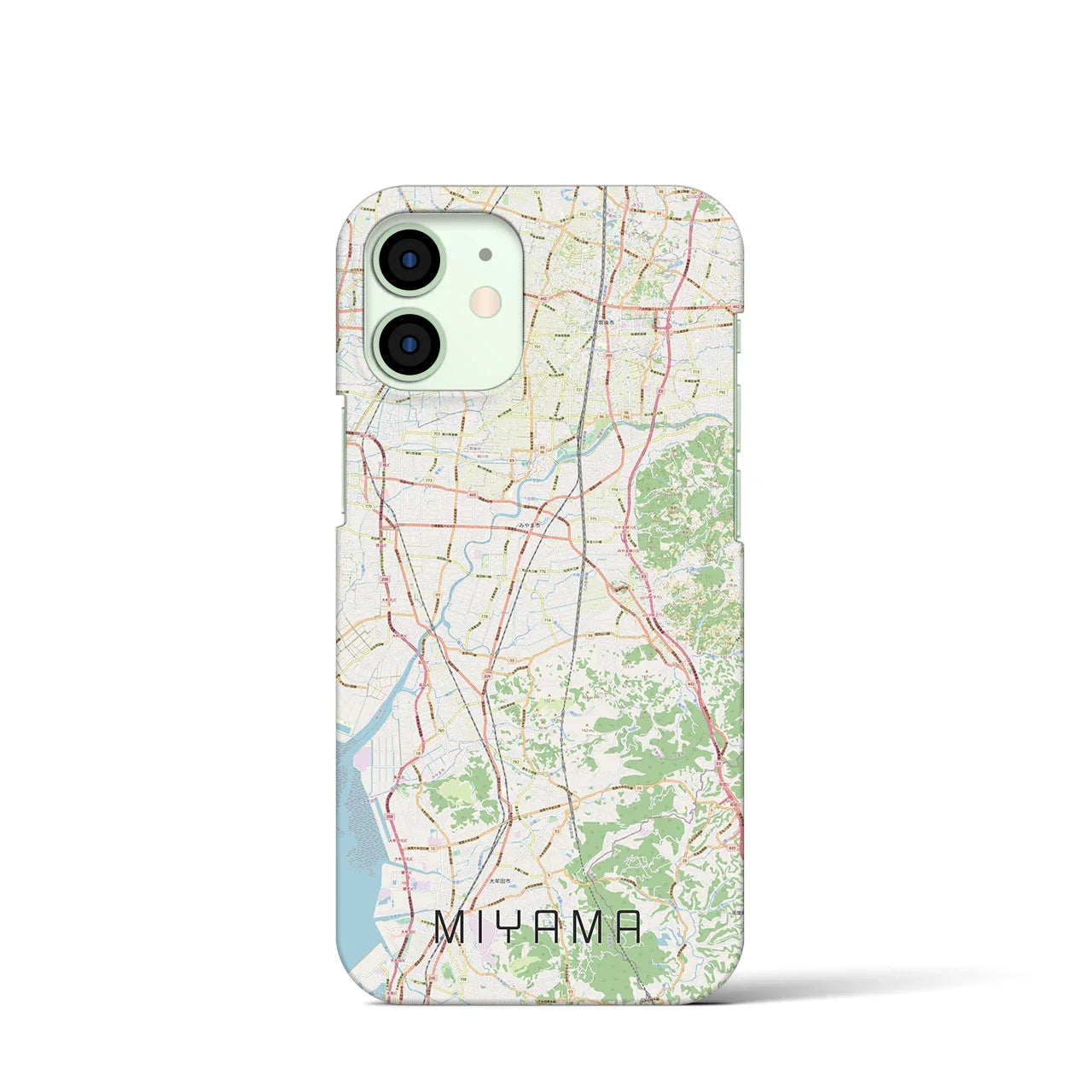 【みやま(福岡県)】地図柄iPhoneケース(バックカバータイプ)