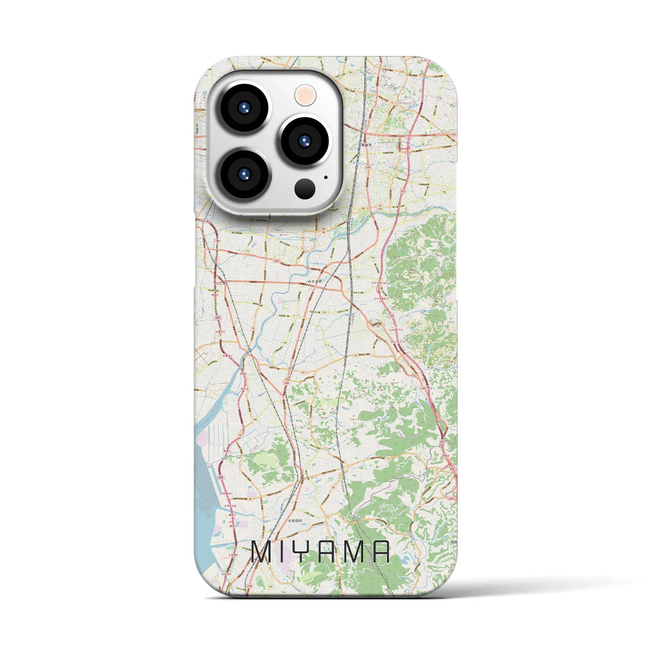 【みやま(福岡県)】地図柄iPhoneケース(バックカバータイプ)