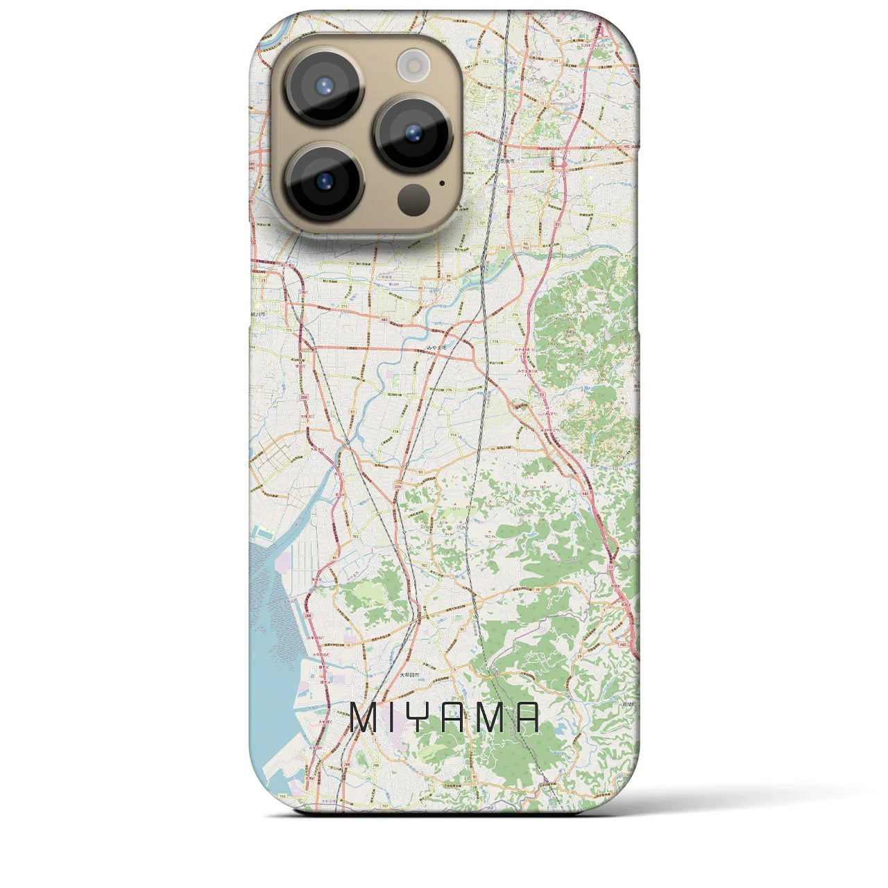【みやま(福岡県)】地図柄iPhoneケース(バックカバータイプ)