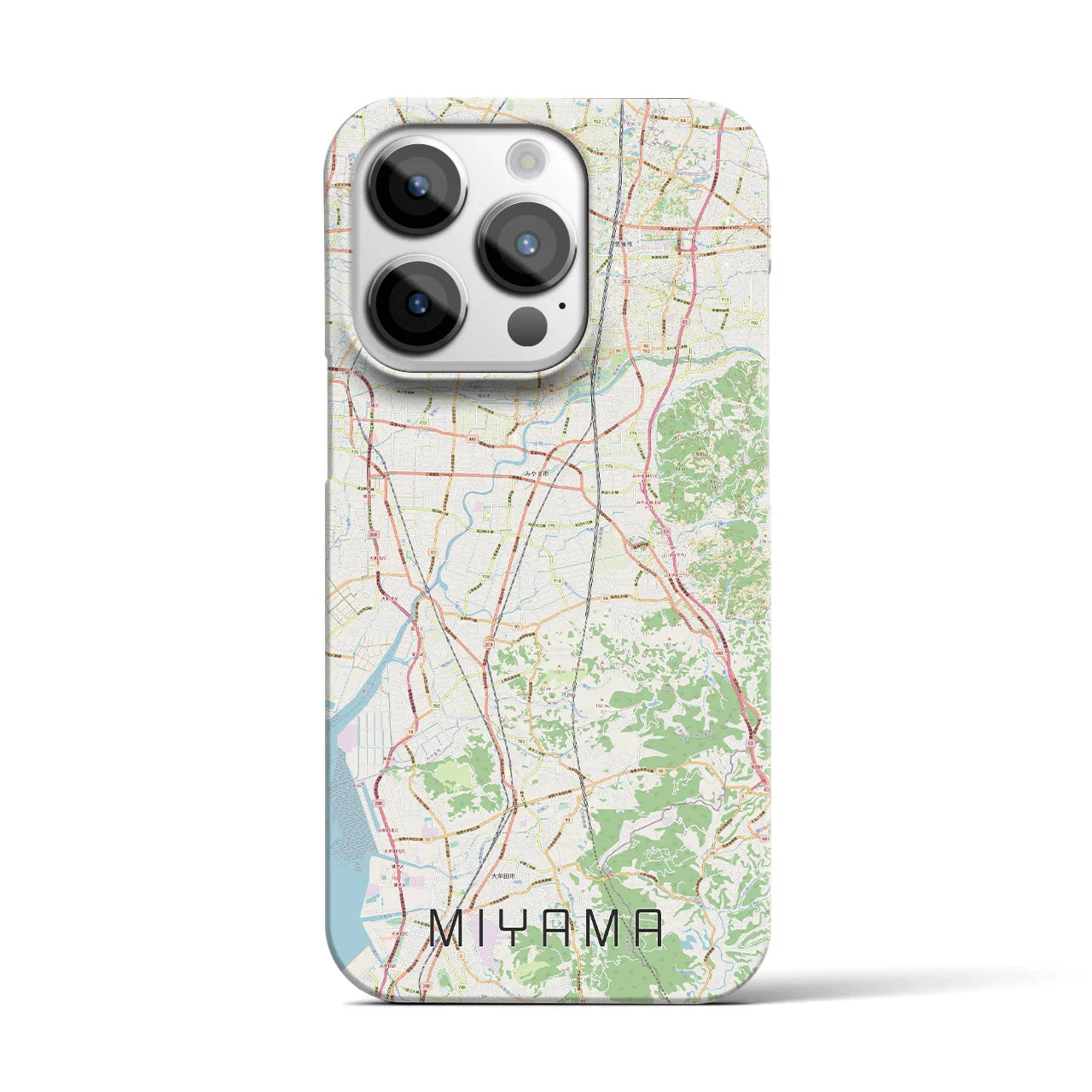 【みやま(福岡県)】地図柄iPhoneケース(バックカバータイプ)