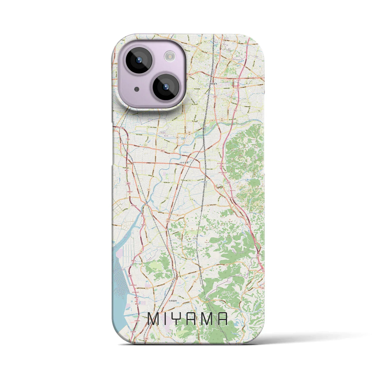 【みやま(福岡県)】地図柄iPhoneケース(バックカバータイプ)