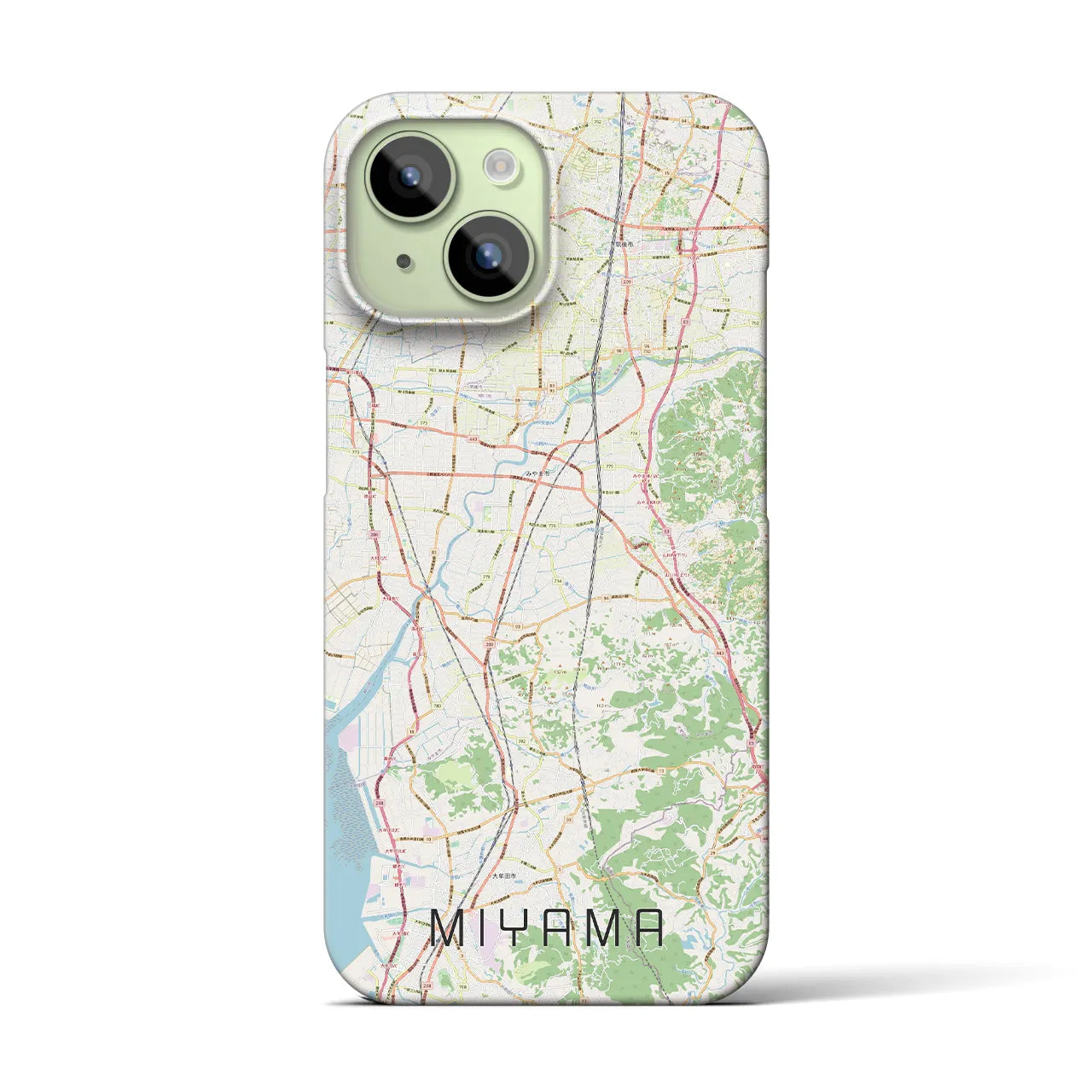 【みやま(福岡県)】地図柄iPhoneケース(バックカバータイプ)
