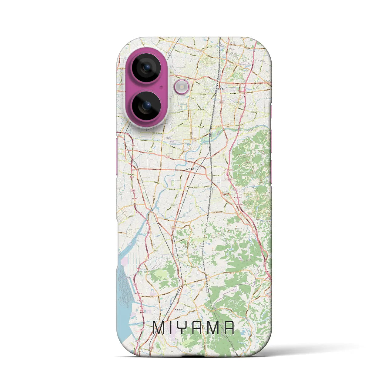 【みやま(福岡県)】地図柄iPhoneケース(バックカバータイプ)