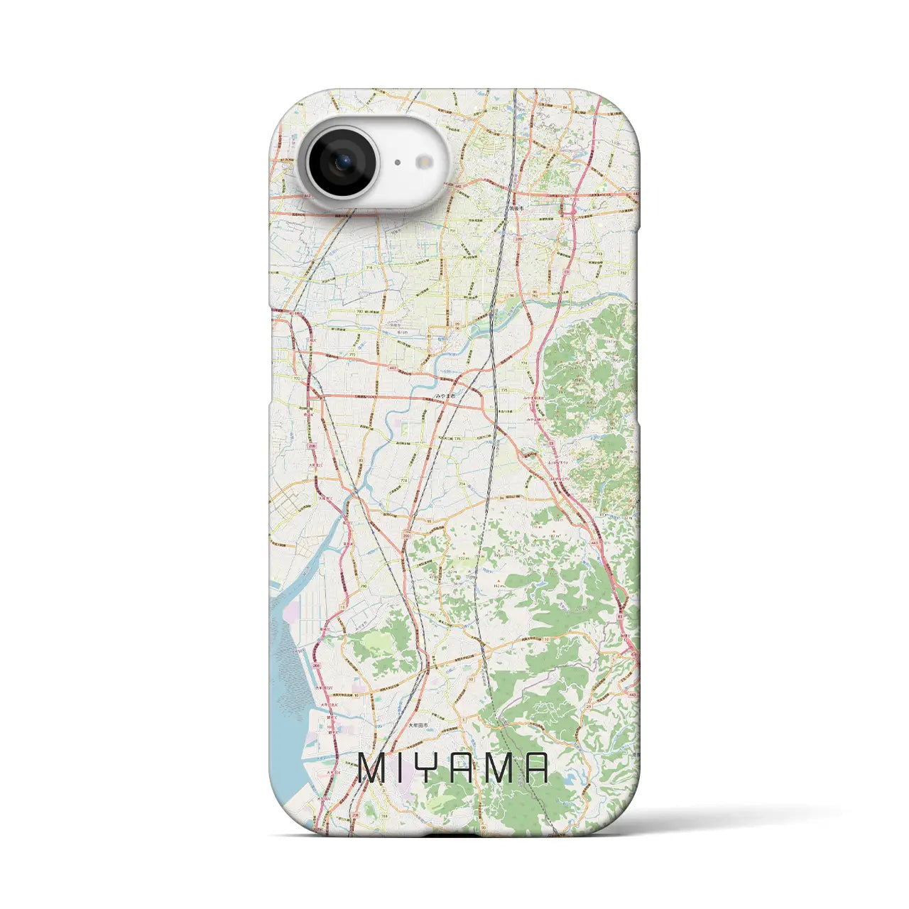 【みやま(福岡県)】地図柄iPhoneケース(バックカバータイプ)