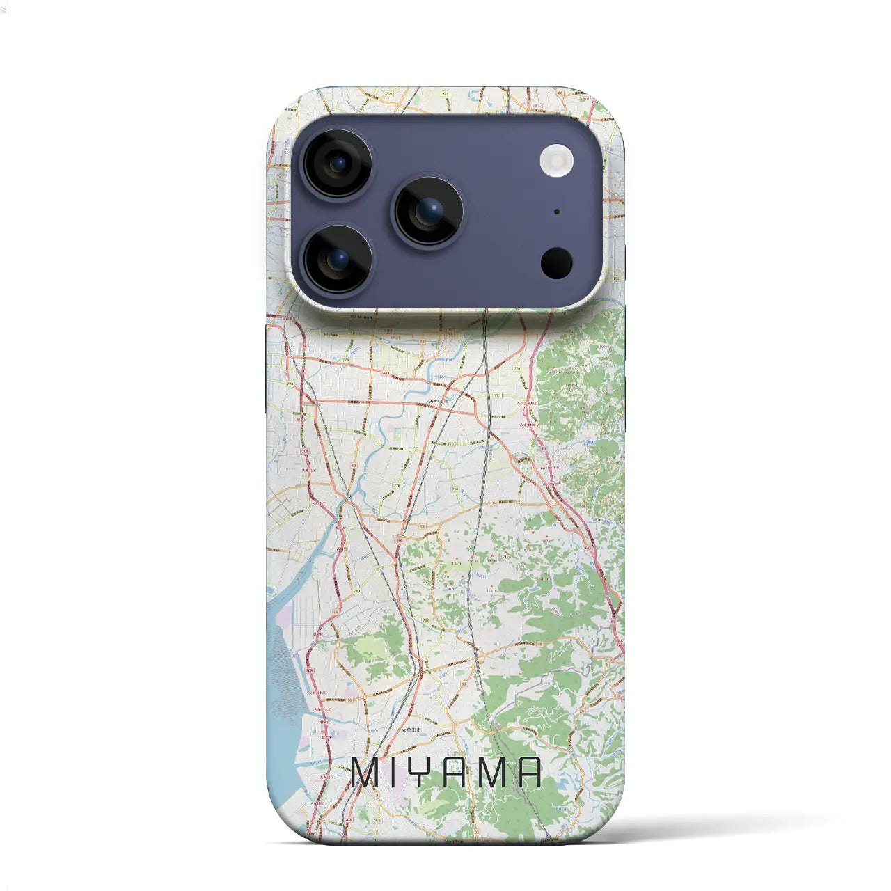 【みやま(福岡県)】地図柄iPhoneケース(バックカバータイプ)