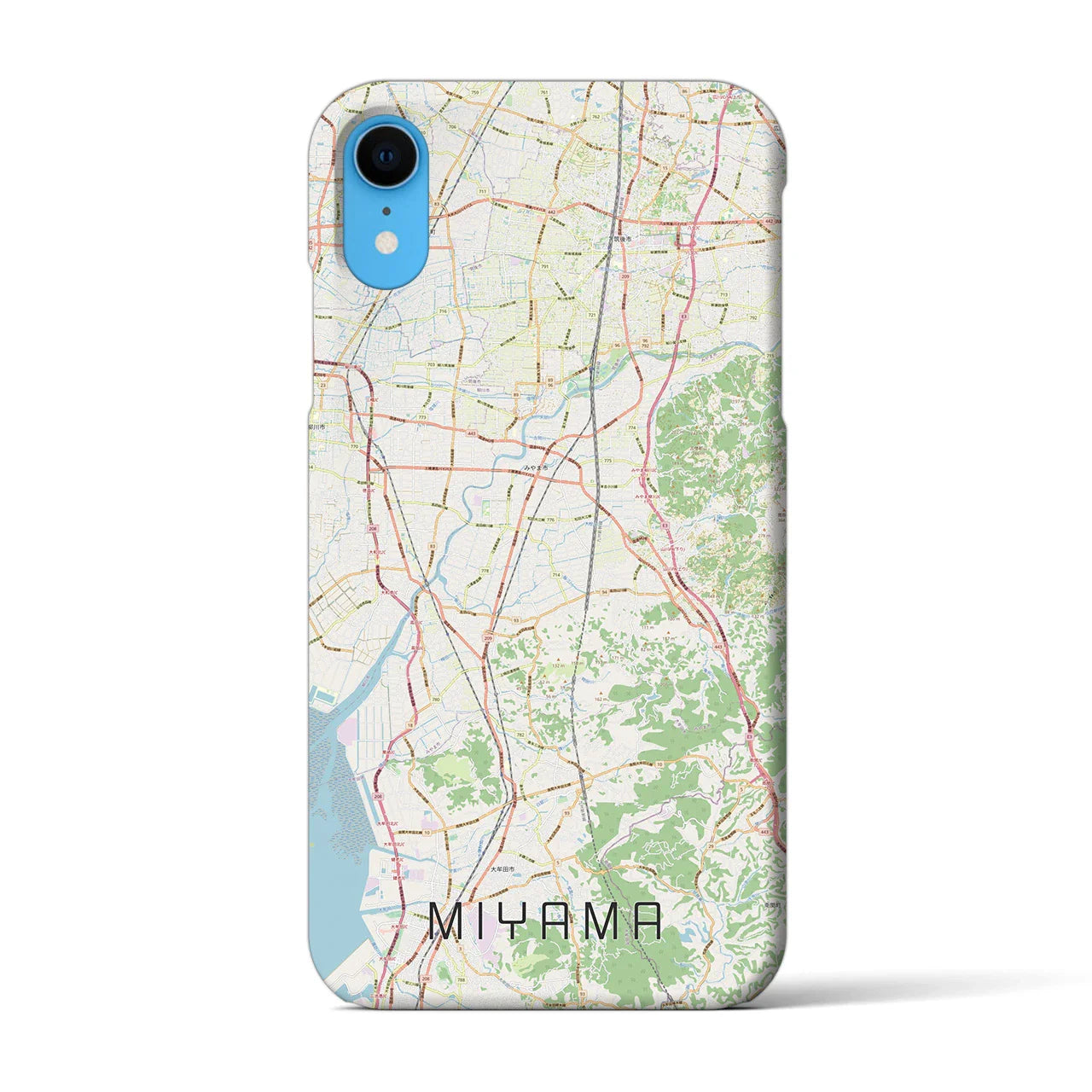 【みやま(福岡県)】地図柄iPhoneケース(バックカバータイプ)