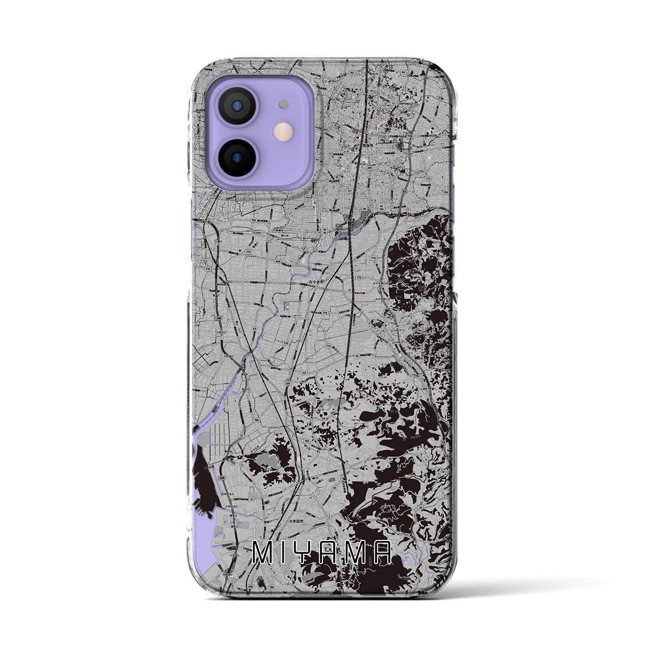 【みやま(福岡県)】地図柄iPhoneケース(クリアタイプ)