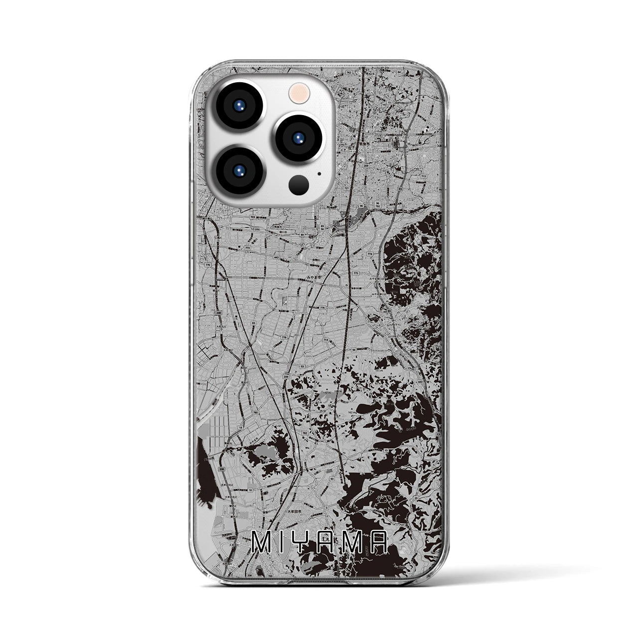 【みやま(福岡県)】地図柄iPhoneケース(クリアタイプ)