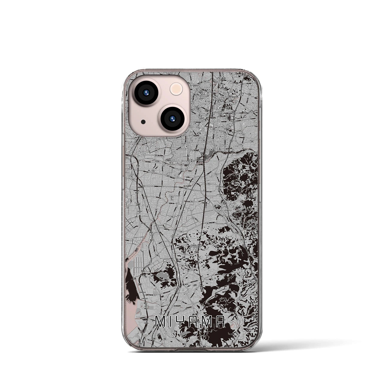 【みやま(福岡県)】地図柄iPhoneケース(クリアタイプ)