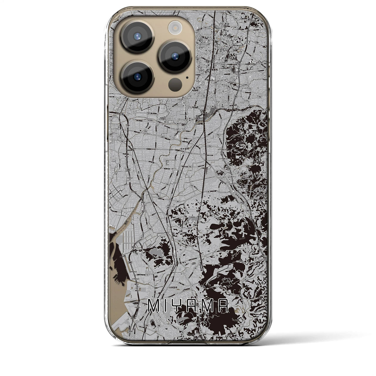 【みやま(福岡県)】地図柄iPhoneケース(クリアタイプ)