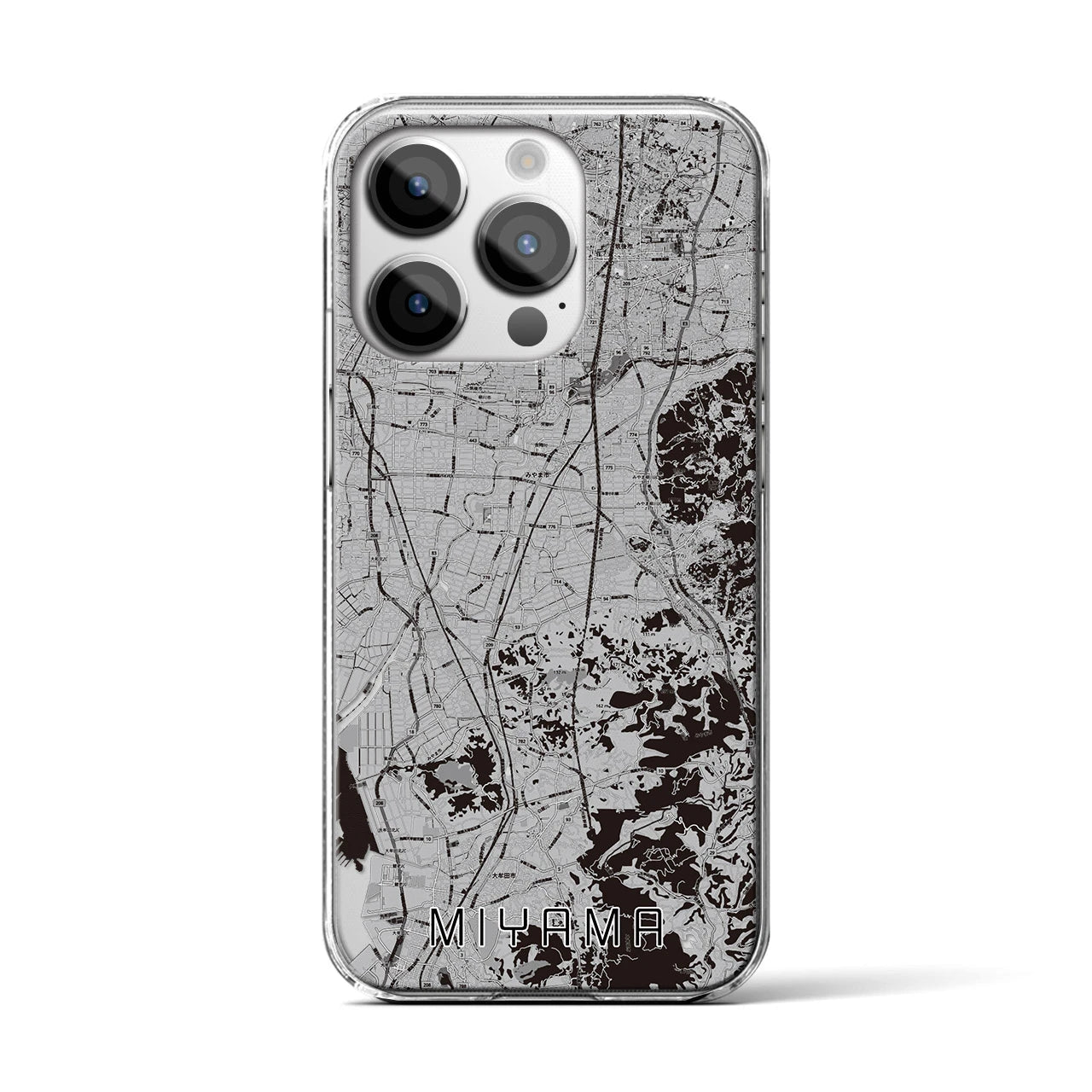 【みやま(福岡県)】地図柄iPhoneケース(クリアタイプ)