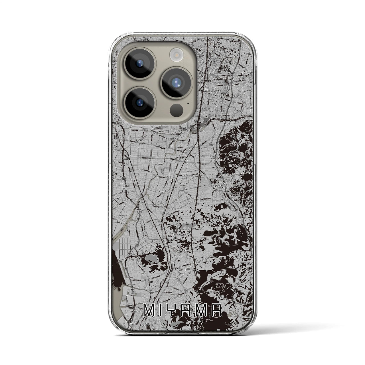 【みやま(福岡県)】地図柄iPhoneケース(クリアタイプ)