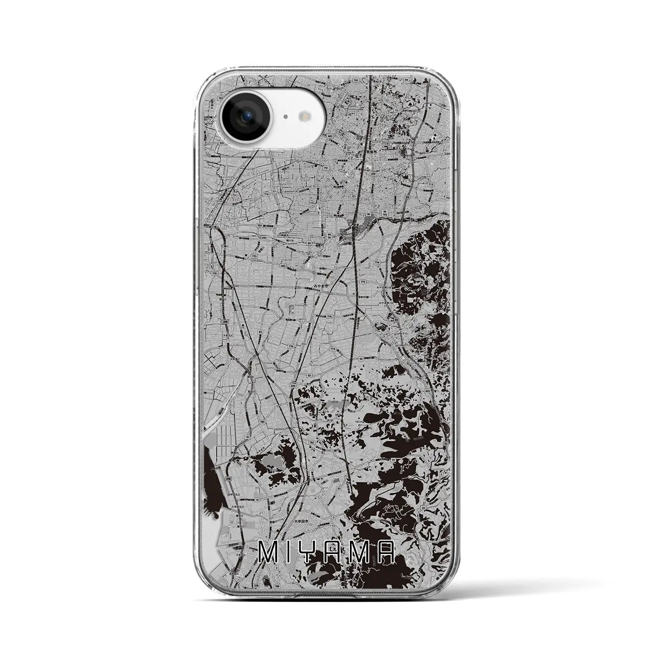 【みやま(福岡県)】地図柄iPhoneケース(クリアタイプ)
