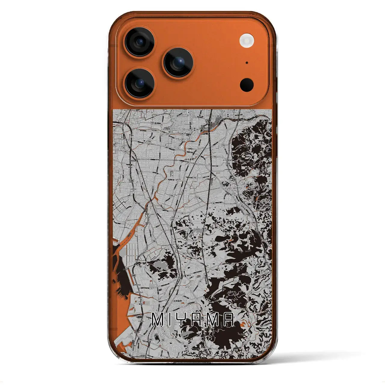 【みやま(福岡県)】地図柄iPhoneケース(クリアタイプ)