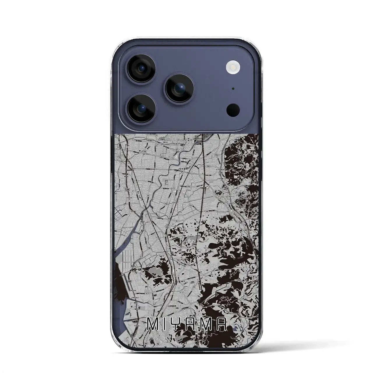 【みやま(福岡県)】地図柄iPhoneケース(クリアタイプ)
