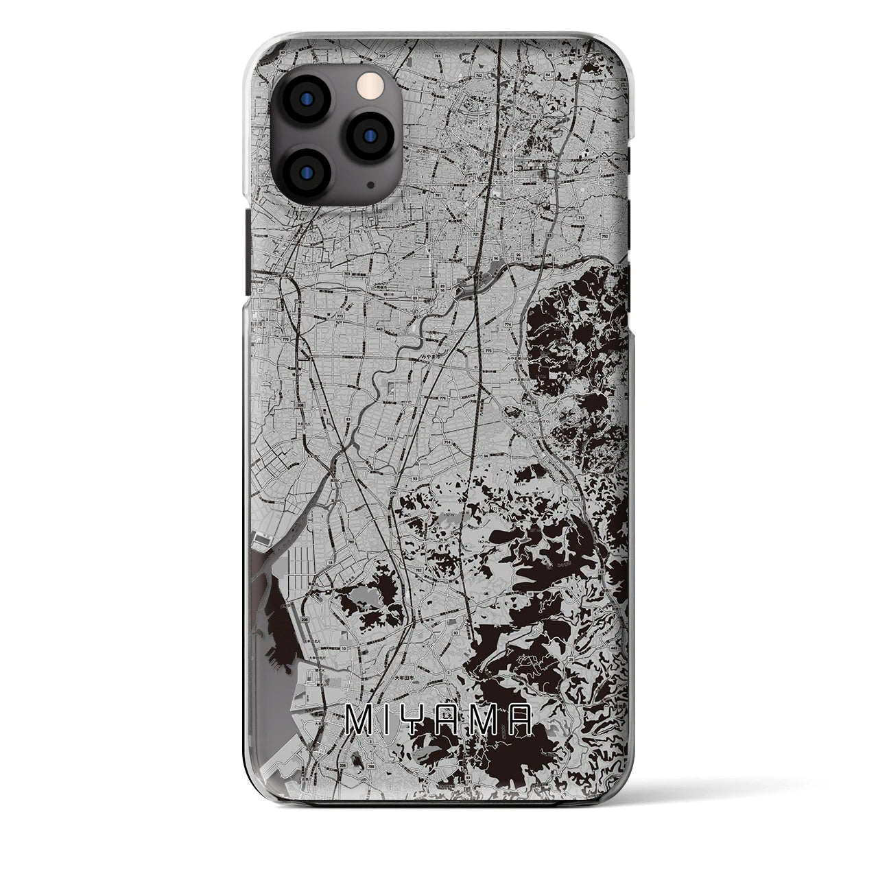 【みやま(福岡県)】地図柄iPhoneケース(クリアタイプ)