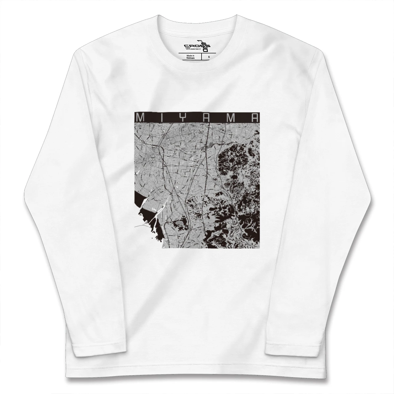 【みやま(福岡県)】地図柄ロングスリーブTシャツ