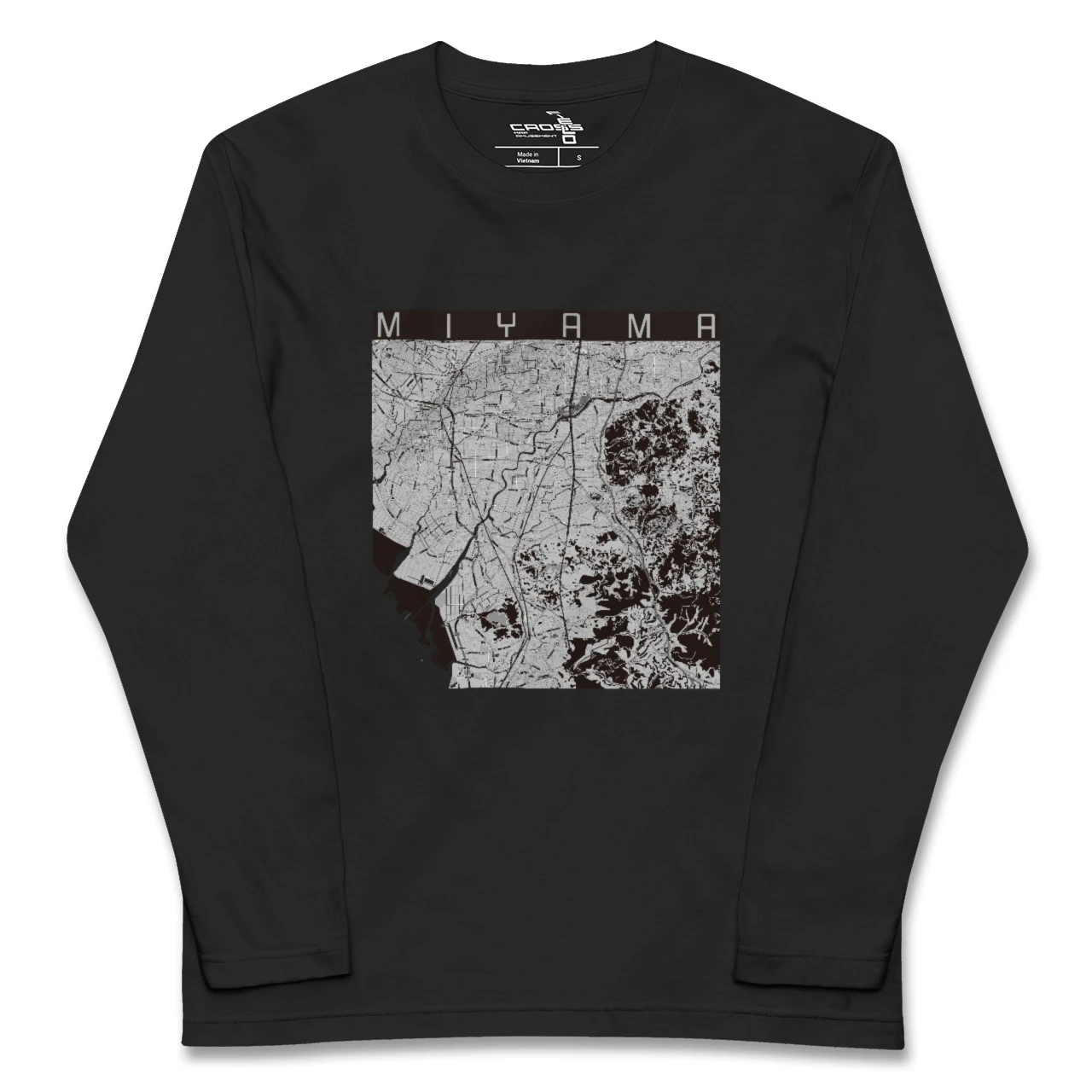 【みやま(福岡県)】地図柄ロングスリーブTシャツ