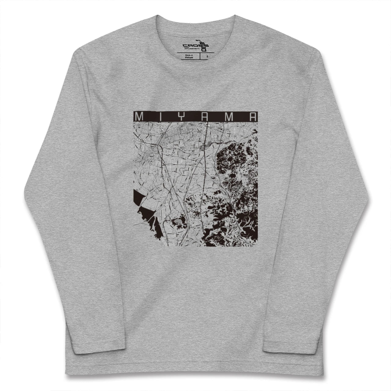 【みやま(福岡県)】地図柄ロングスリーブTシャツ