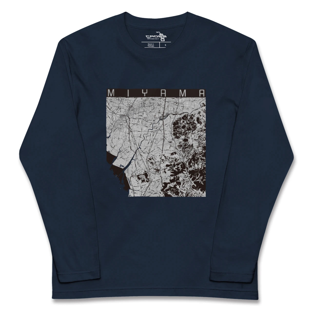 【みやま(福岡県)】地図柄ロングスリーブTシャツ