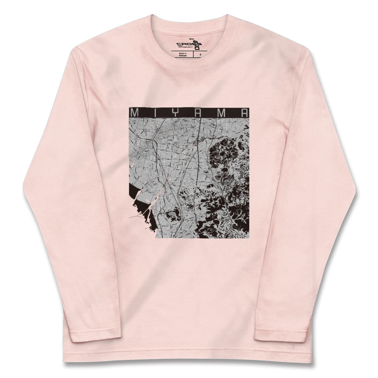 【みやま(福岡県)】地図柄ロングスリーブTシャツ