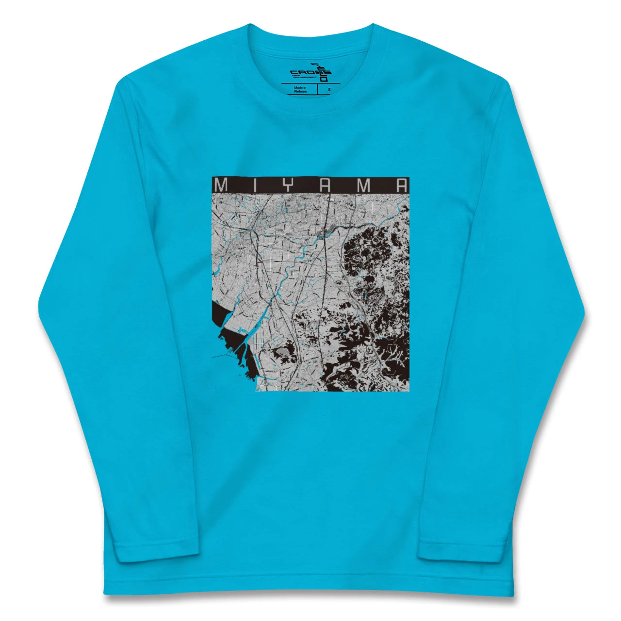 【みやま(福岡県)】地図柄ロングスリーブTシャツ