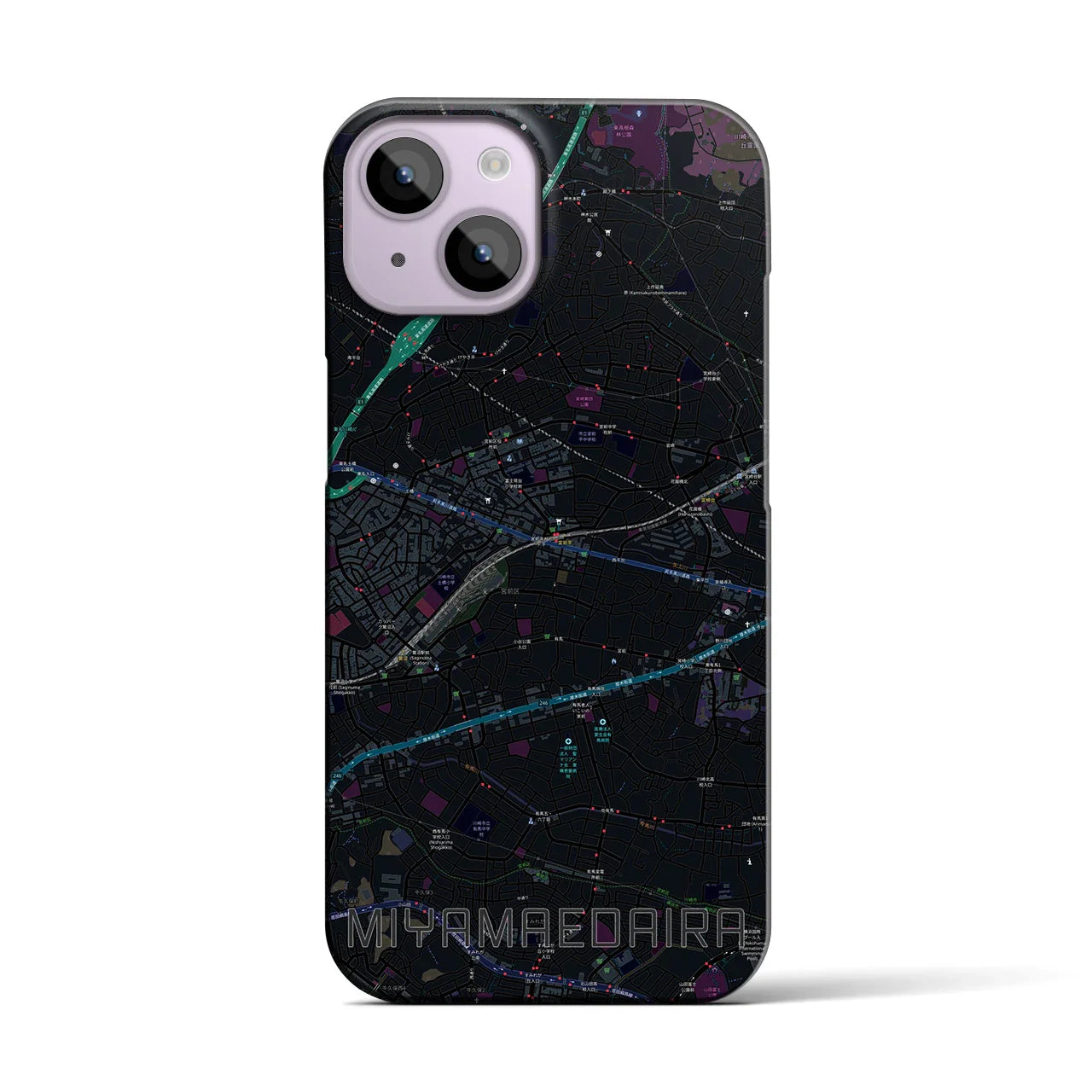 【宮前平(神奈川県)】地図柄iPhoneケース(バックカバータイプ)