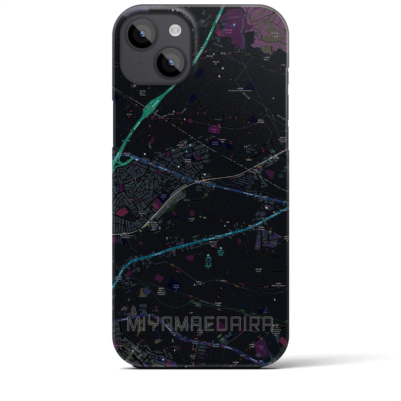 【宮前平(神奈川県)】地図柄iPhoneケース(バックカバータイプ)