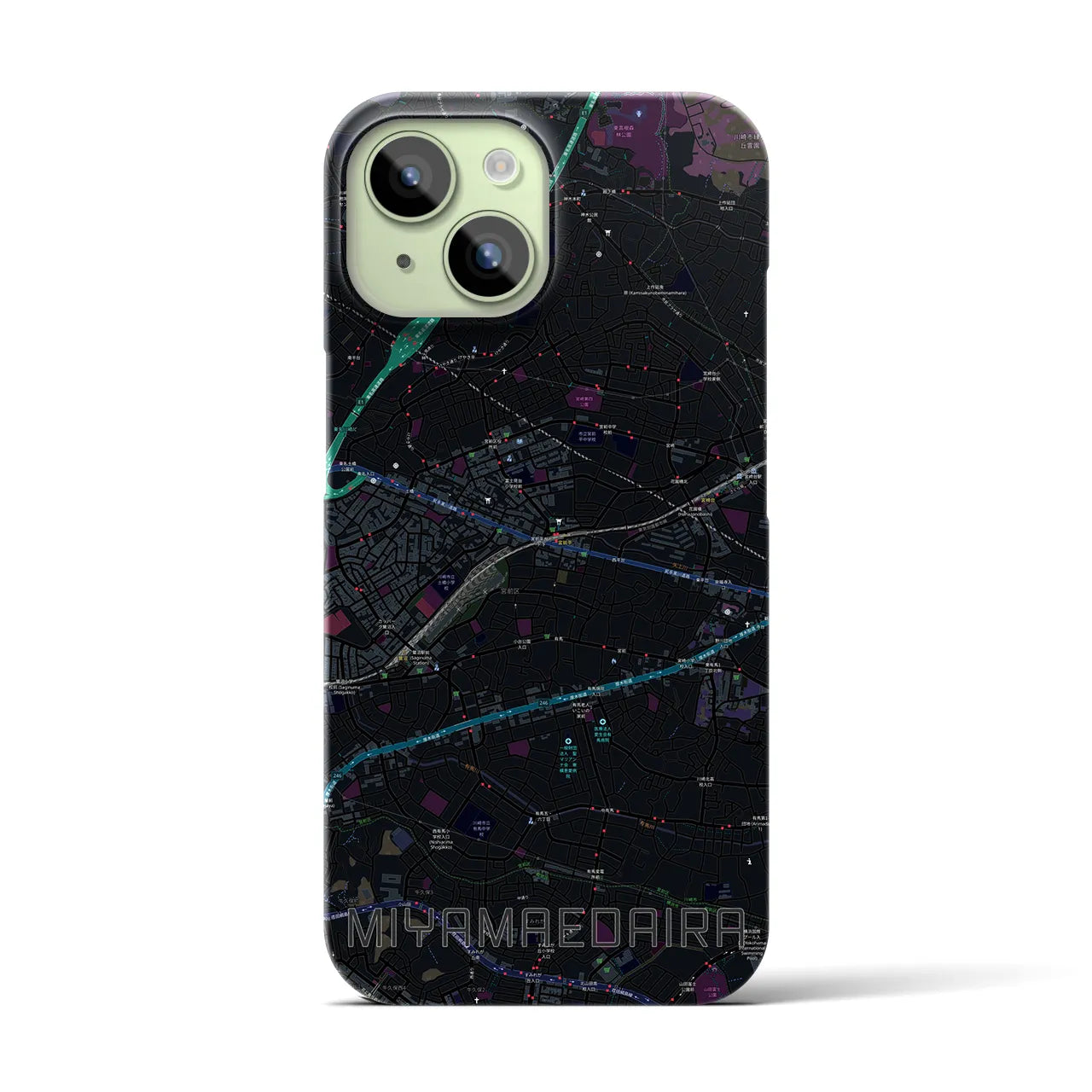 【宮前平(神奈川県)】地図柄iPhoneケース(バックカバータイプ)