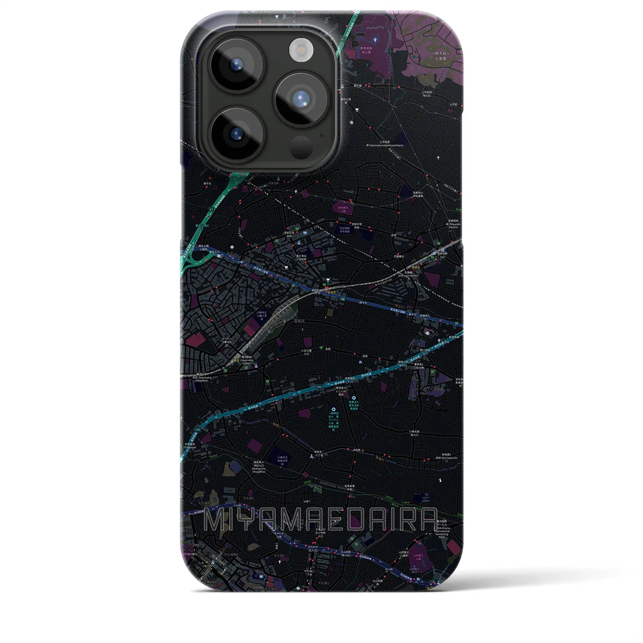 【宮前平(神奈川県)】地図柄iPhoneケース(バックカバータイプ)