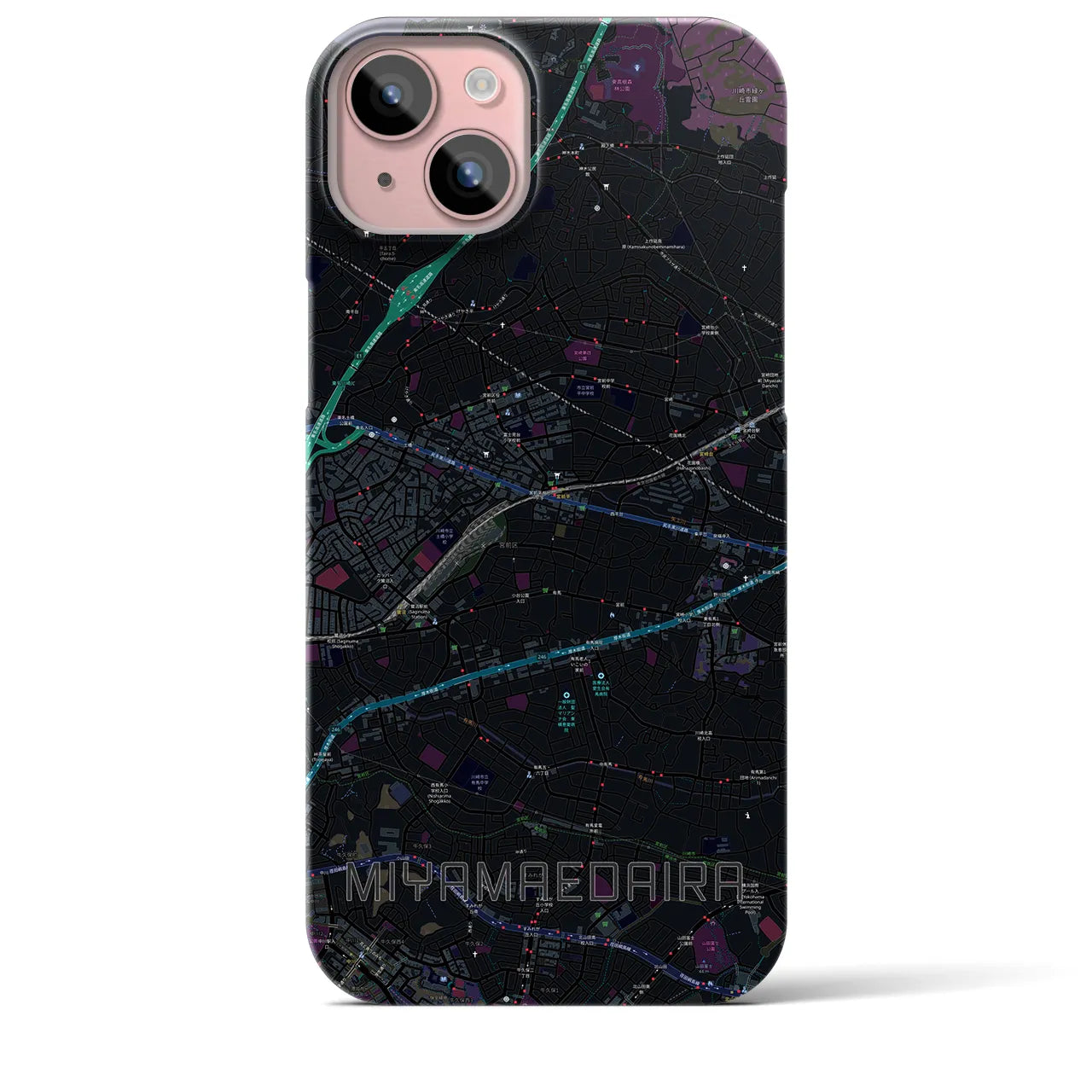 【宮前平(神奈川県)】地図柄iPhoneケース(バックカバータイプ)