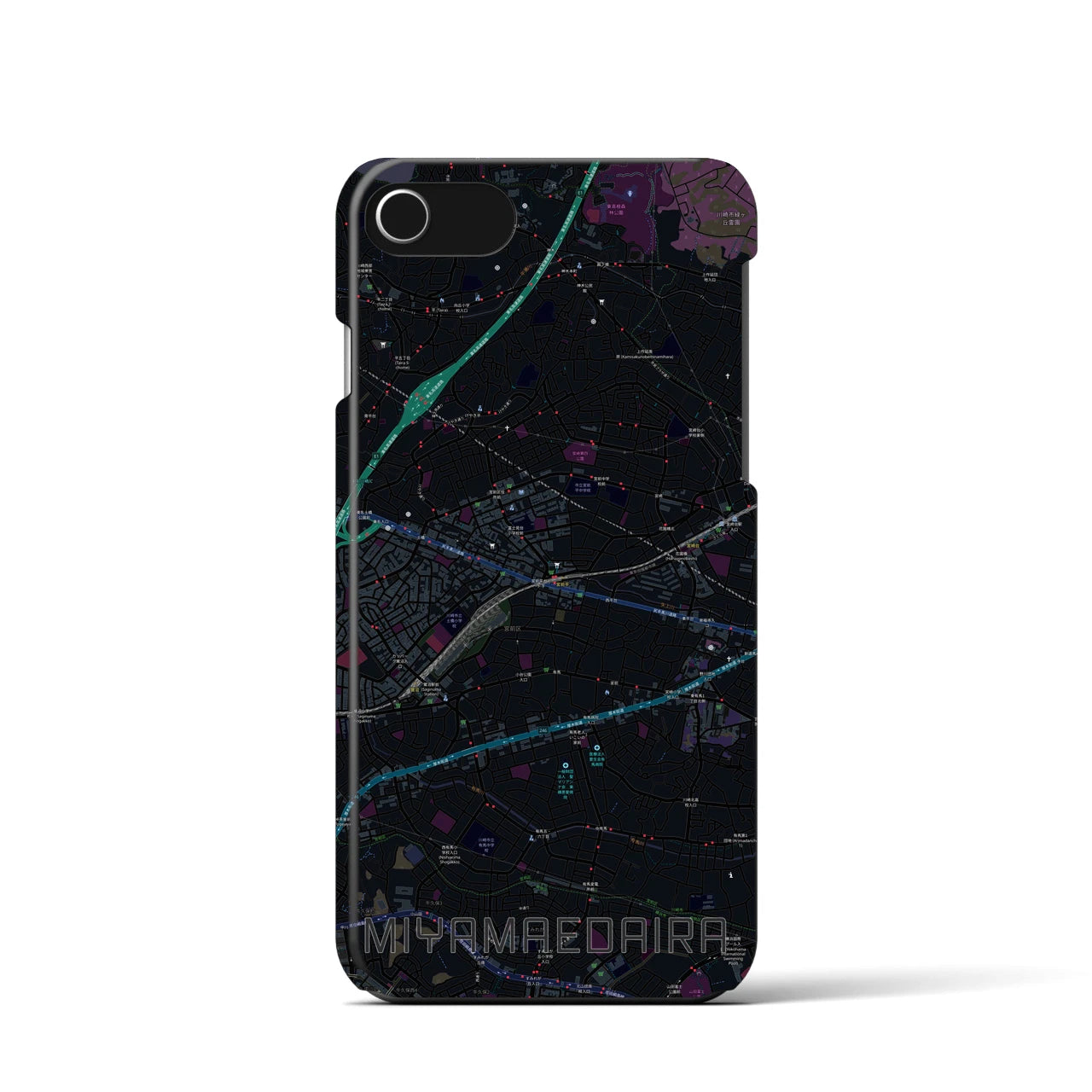 【宮前平(神奈川県)】地図柄iPhoneケース(バックカバータイプ)