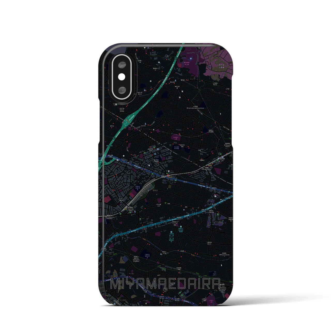 【宮前平(神奈川県)】地図柄iPhoneケース(バックカバータイプ)